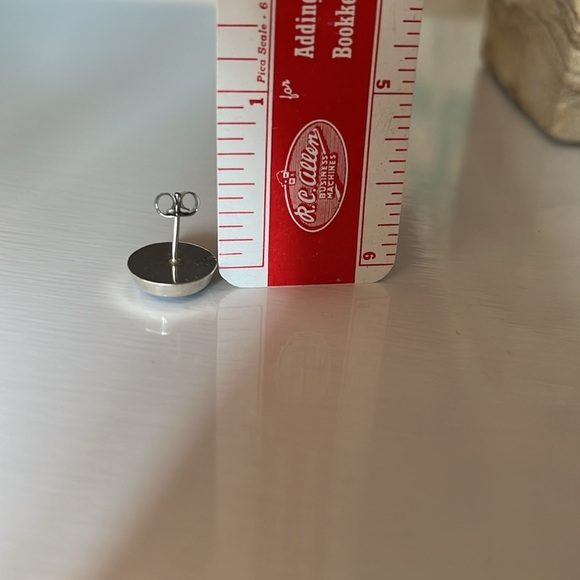 Sterling Silver Stud Earrings Blue Lapis Lazuli Mexico 925 - Picture 10 of 10